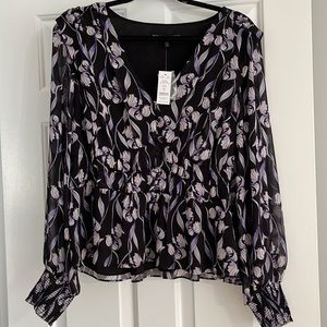 White House Black Market Floral Blouse